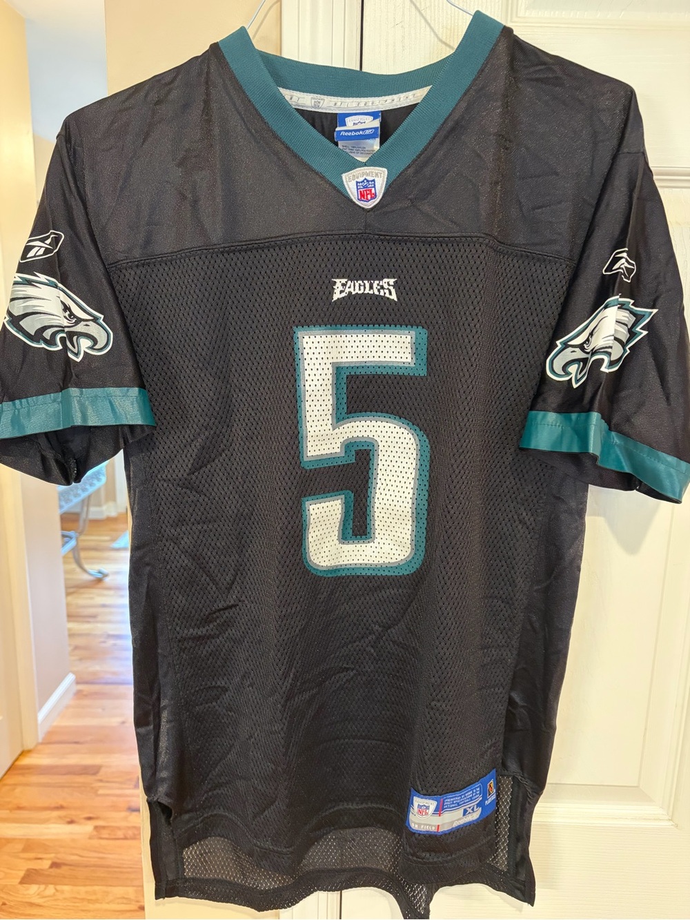 Reebok Youth Philadelphia Eagles #5 Black & Teal Mesh Football Jersey